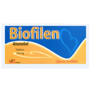 Biofilen (atenolol) tableta 100mg, caja 28 tabletas.