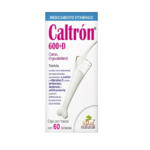 Caltron600 + D (Ergocalciferol/calcio) frasco 60 tabletas.