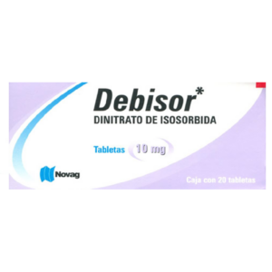 Debisor (dinitrato de isosorbide) tableta 10mg, caja 20 tabletas.