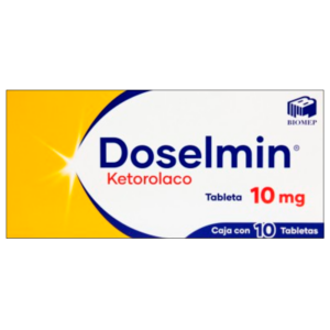 Doselmin (ketorolaco) tableta 10mg, caja 10 tabletas.