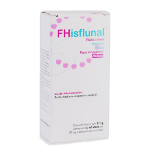 FHisflunal (fluticasona) aerosol inhalable 50mg, frasco 60 dosis.