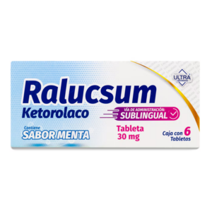 Ralucsum (Ketorolaco) tableta sublingual 30mg, caja 6 tabletas.