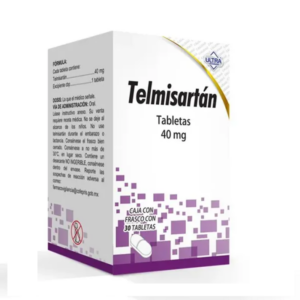 Telmisartan tableta 40mg, frasco 30 tabletas.