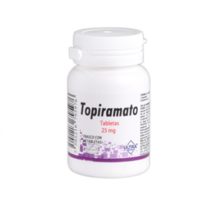 Topiramato tableta 25mg, frasco 60 tabletas.
