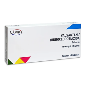 Valsartan/hidroclorotiazida tableta 160/12.5mg, caja 28 tabletas.
