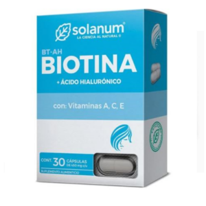 Biotina/acido hialuronico capsula 450mg, caja 30 capsulas. solanum