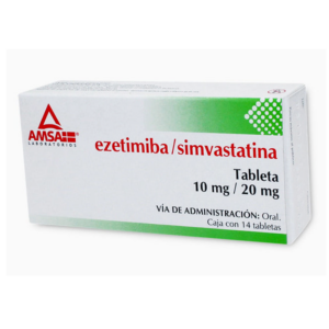 Ezetimiba/simvastatina (10mg/20mg) tableta, caja 14 tabletas.